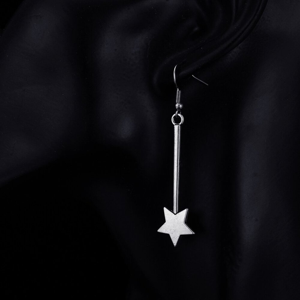 Trendy Vintage Magic Star Dangle Antique Color Plated Earrings for Woman, K560 - Picture 4 of 4